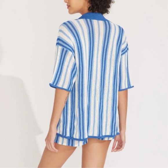 SOLID & STRIPED Blue and White Striped Knit Top, Size M, EUC - Picture 2 of 7